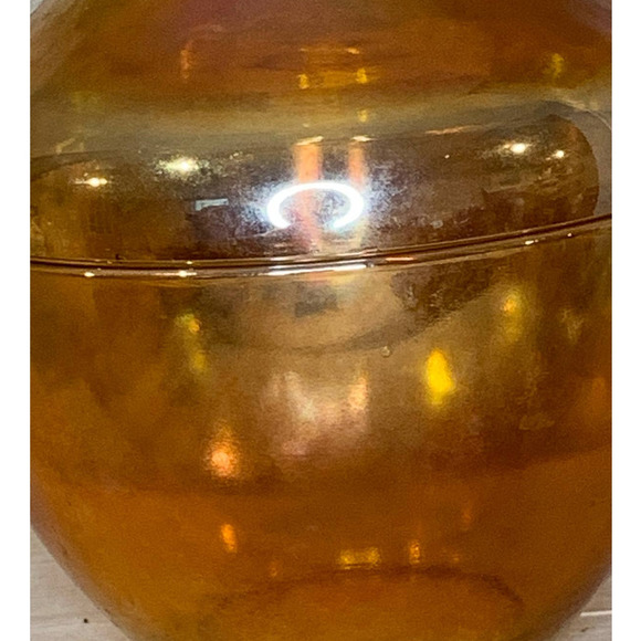 Vintage Carnival Glass Pear Covered Candy Dish Marigold - Picture 5 of 11